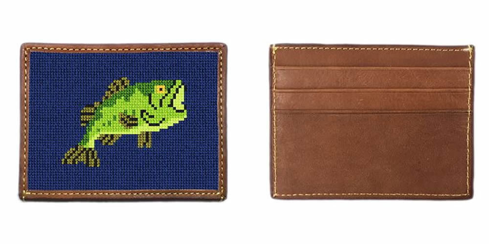 Big Mouth Bass Fishing Needlepoint Card Wallet