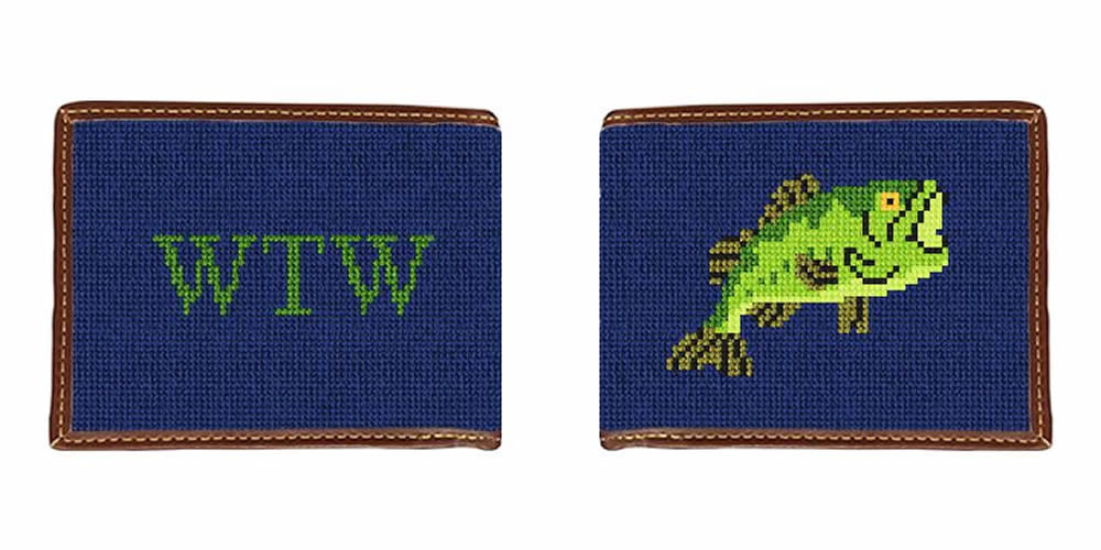 Big Mouth Bass Needlepoint Wallet