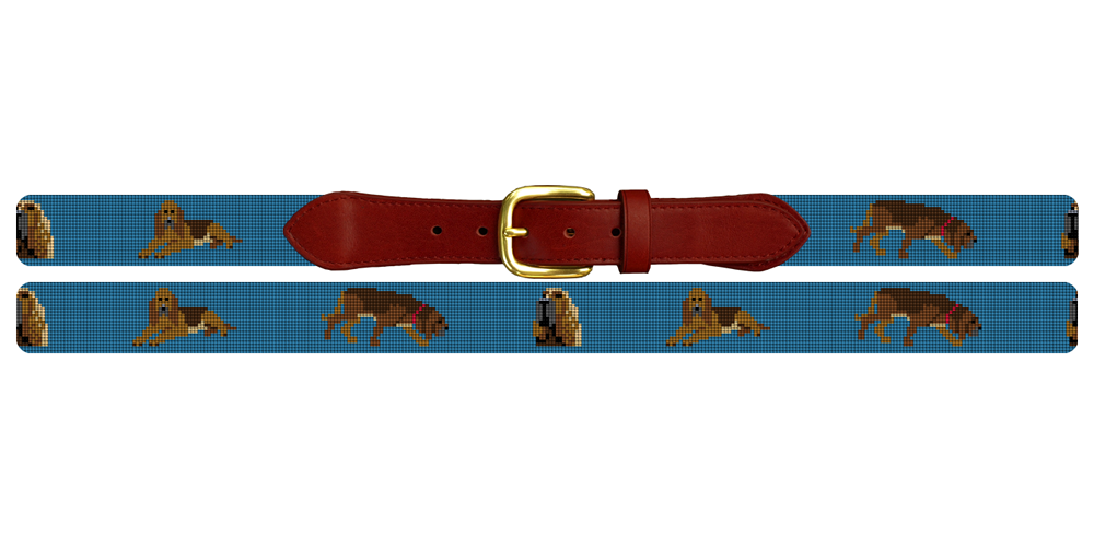 Bloodhound Needlepoint Belt