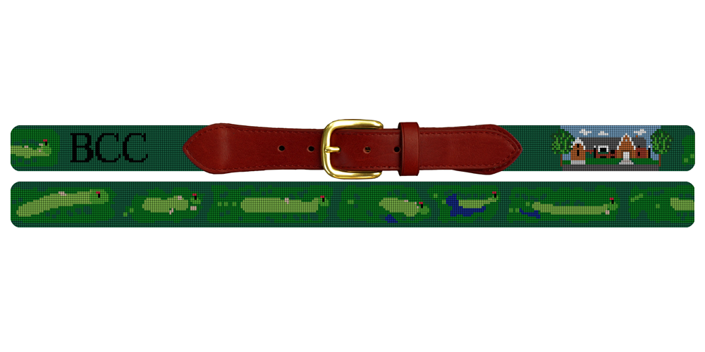 Bloomington Country Club Golf Course Needlepoint Belt
