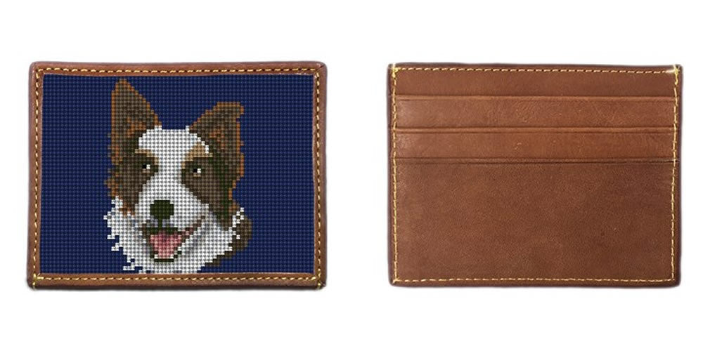 Border Collie Needlepoint Card Wallet