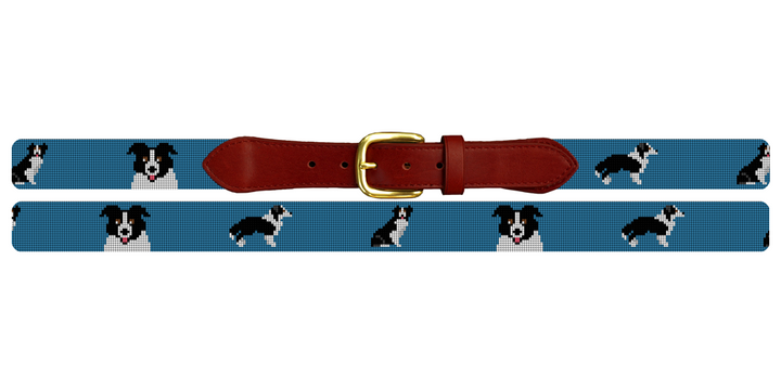 Border Collie Needlepoint Belt