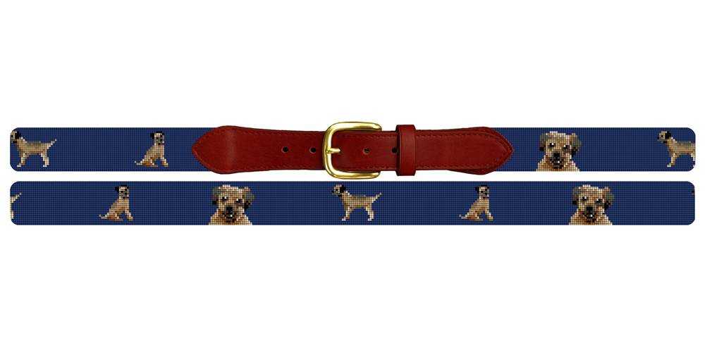 Border Terrier Needlepoint Belt
