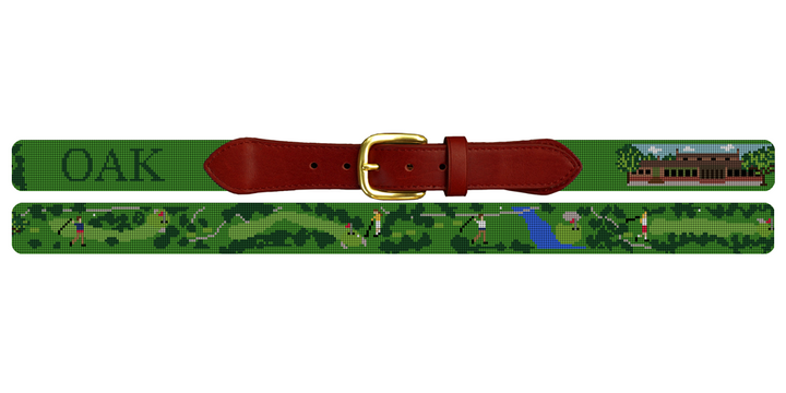 Brook Hollow Golf Club Needlepoint Belt