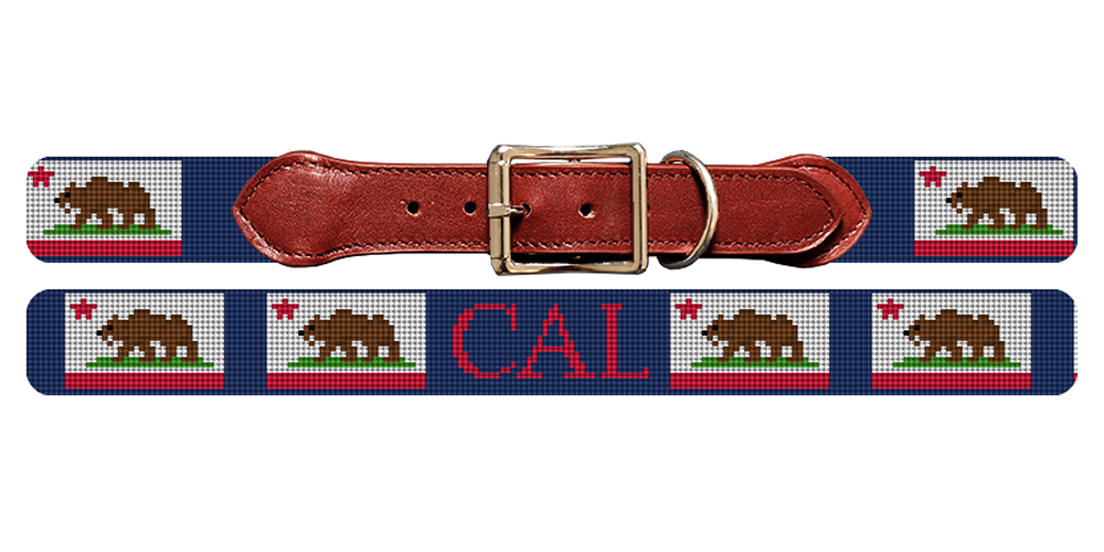 California Flag Needlepoint Dog Collar
