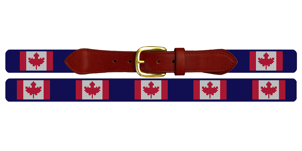 Canada Flag Needlepoint Belt