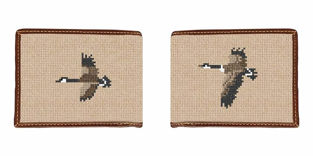 Canadian Geese Needlepoint Card Wallet