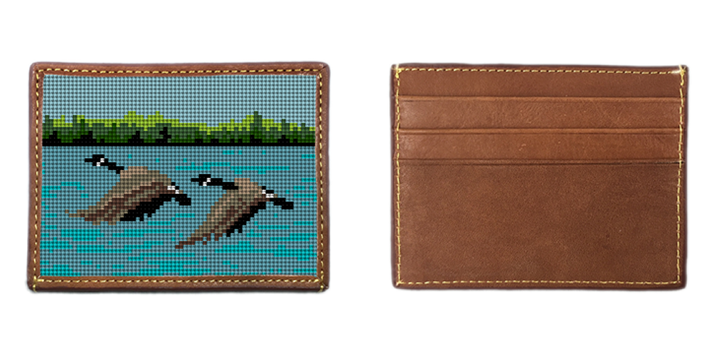 Canadian Goose Needlepoint Card Wallet