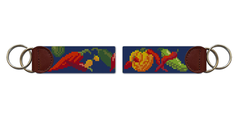 Chili Peppers Needlepoint Key Fob