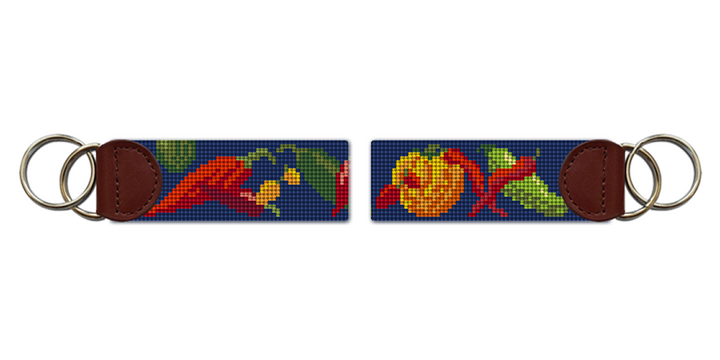 Chili Peppers Needlepoint Key Fob