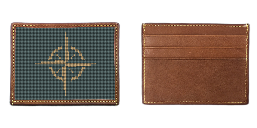 Classic Compass Card Wallet - Timeless Navigation – Brewster Belt
