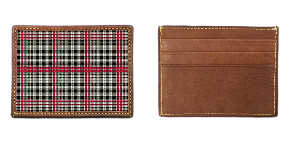 Classic Plaid Needlepoint Card Wallet