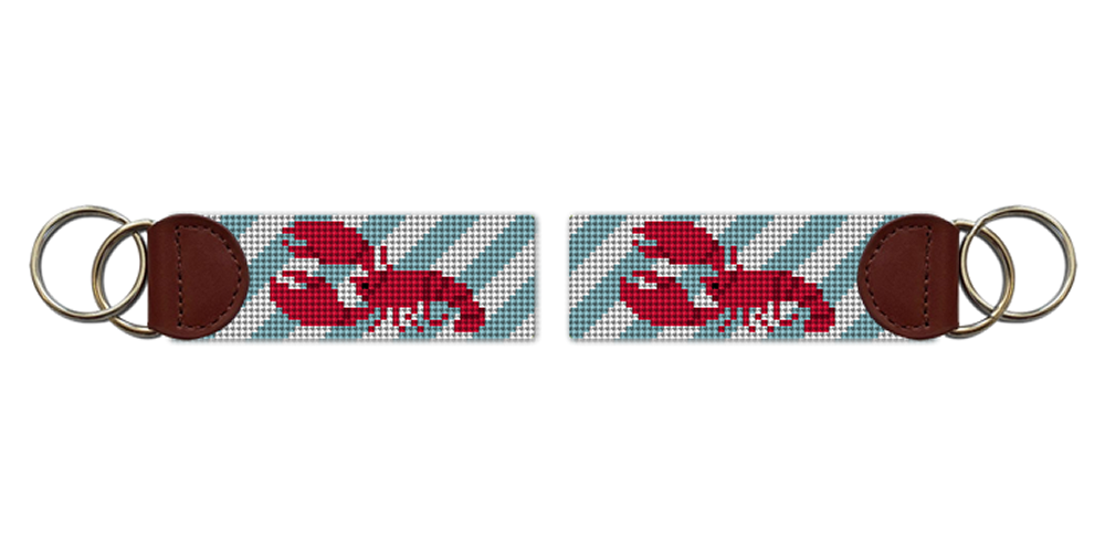 Classic Lobster Needlepoint Key Fob
