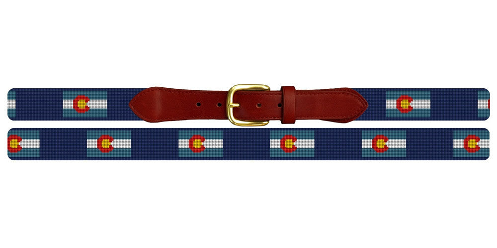 Colorado Flag Needlepoint Belt