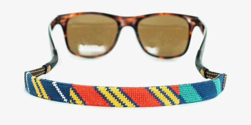 Colorful Diagonals Needlepoint Sunglass Strap