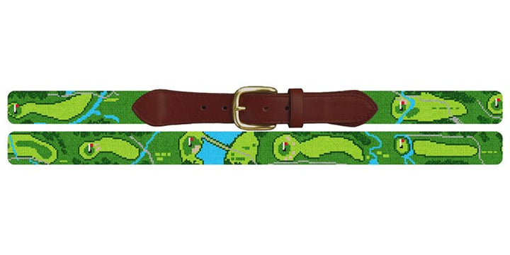 Conroe Country Club Golf Course Needlepoint Belt