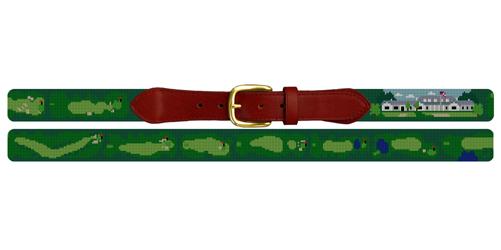 Country Club of Columbus Golf Course Needlepoint Belt
