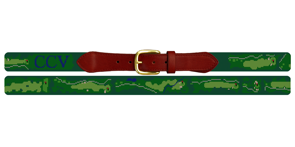 Country Club of Virginia Golf Course Needlepoint Belt