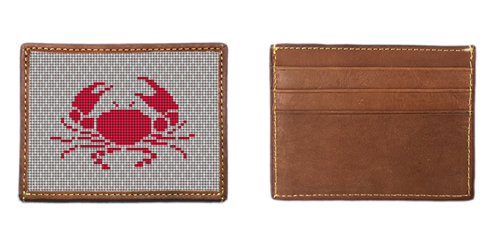 Crab Needlepoint Card Wallet