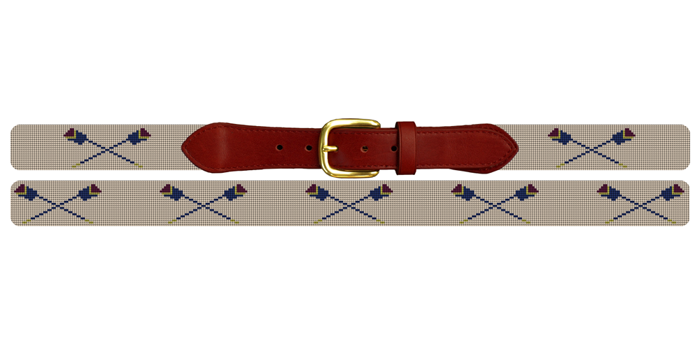 Custom Crew Oars Needlepoint Belt
