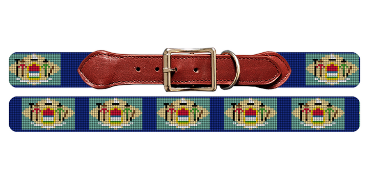 Delaware Flag Needlepoint Dog Collar