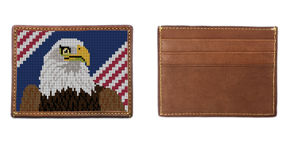 Eagle Needlepoint Card Wallet
