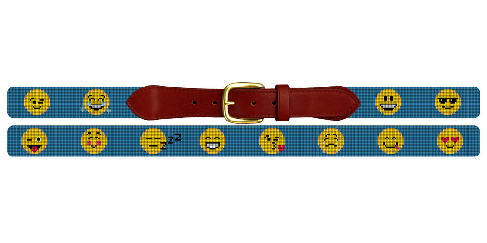 Emojis Needlepoint Belt - Fun and Playful โ Brewster Belt