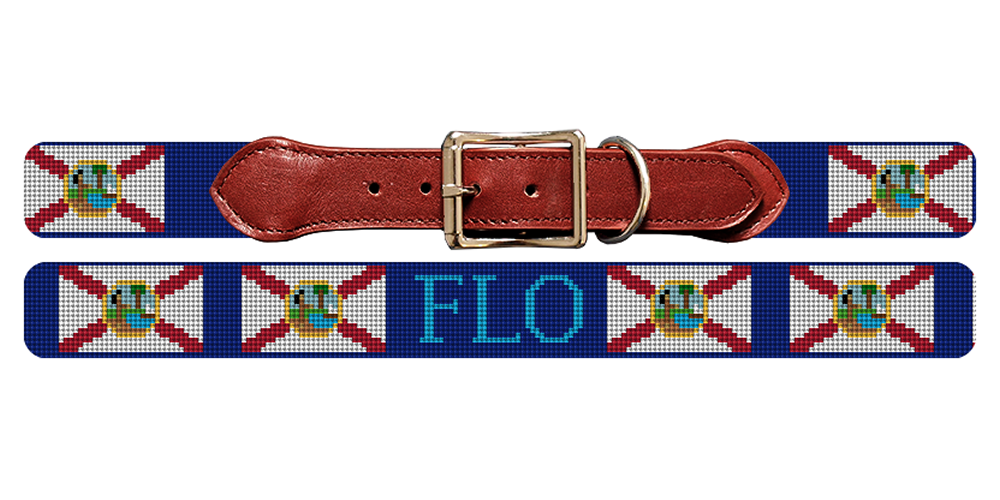 Florida Flag Needlepoint Dog Collar