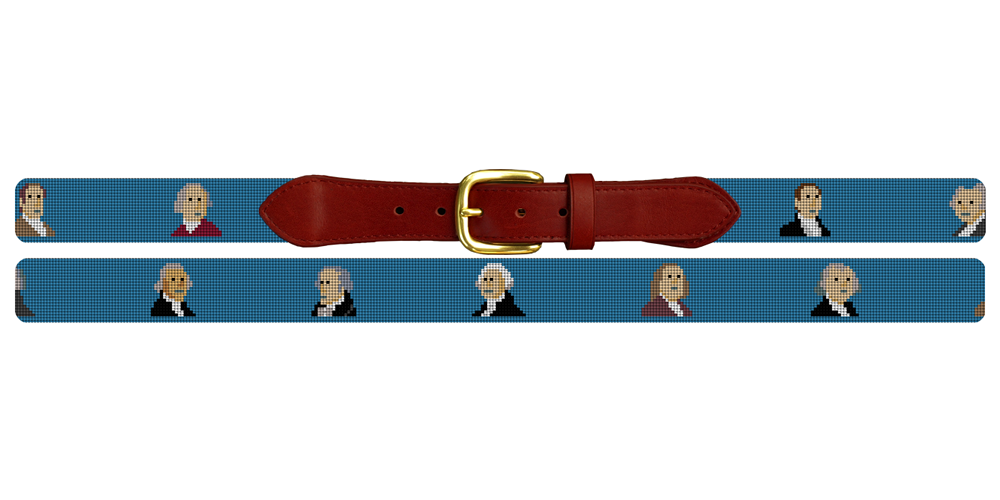 Founding Fathers Needlepoint Belt