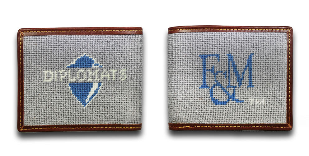 Franklin and Marshall Diplomats College Needlepoint Wallet