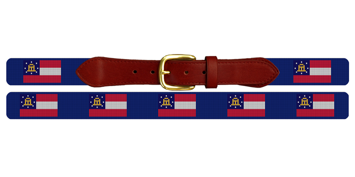 Georgia Flag Needlepoint Belt