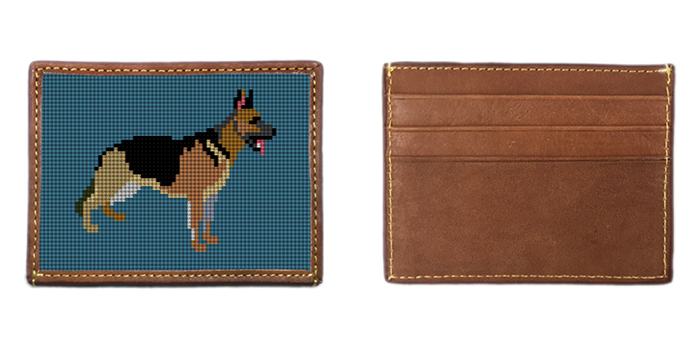 German Shepherd Needlepoint Card Wallet