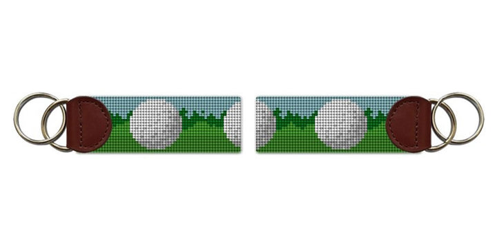 Golf Ball Needlepoint Key Fob