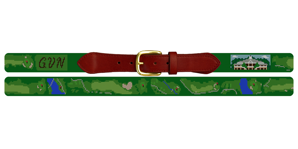 Governors Club Golf Course Needlepoint Belt