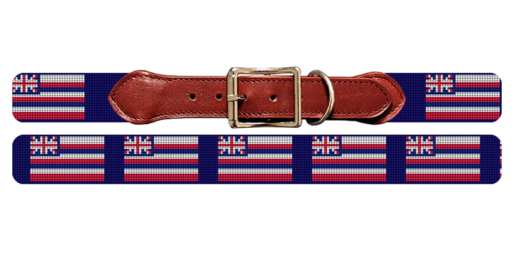 Hawaii Flag Needlepoint Dog Collar