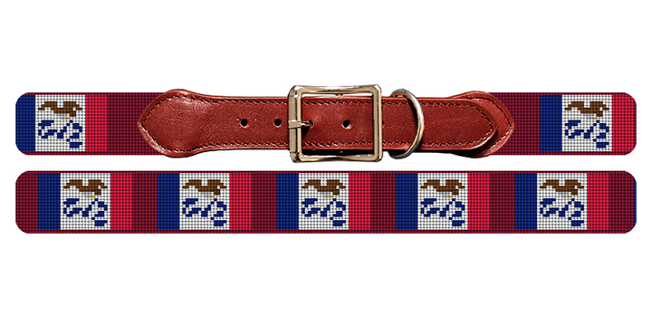 Iowa Flag Needlepoint Dog Collar