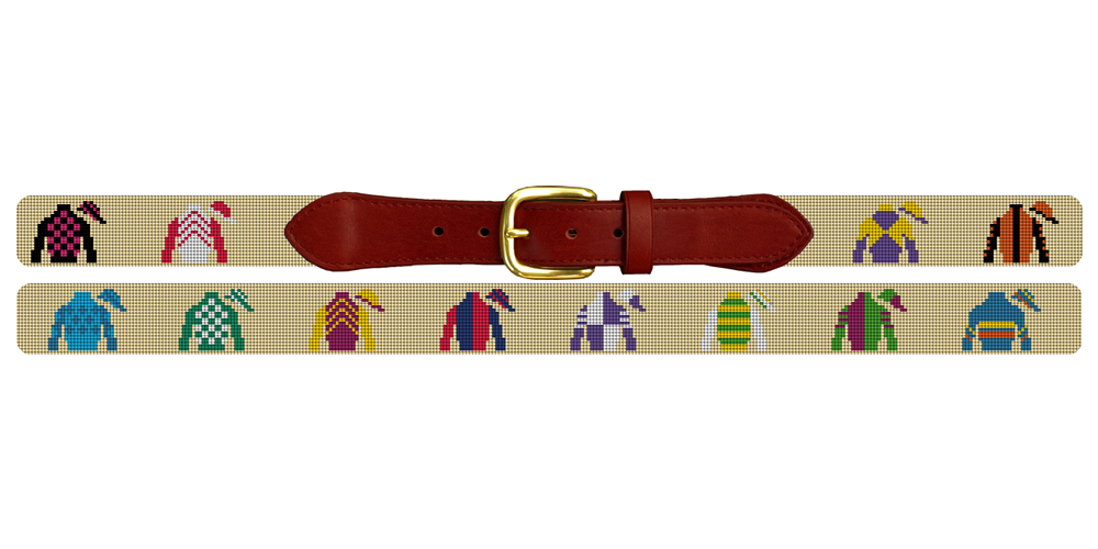 Jockey Silks Needlepoint Belt - Racing Elegance – Brewster Belt