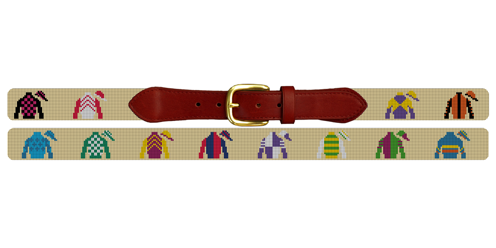 Jockey Silks Needlepoint Belt