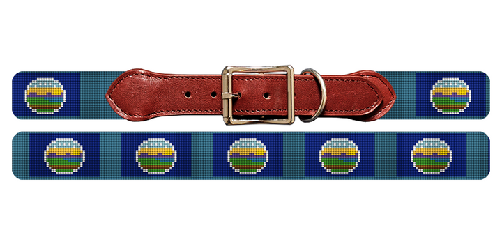 Kansas Flag Needlepoint Dog Collar