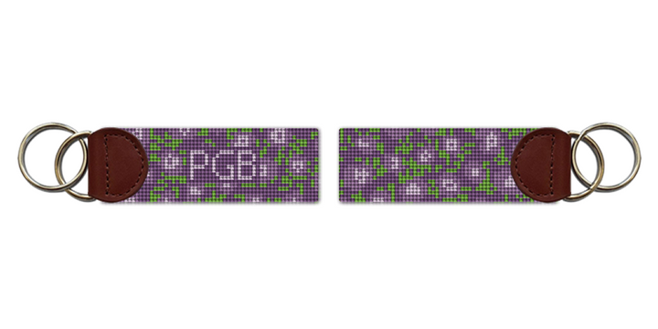 Lavender Lilacs Needlepoint Key Fob