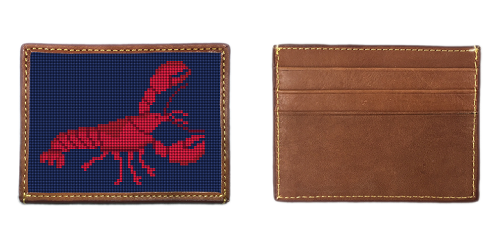 Lobster Needlepoint Card Wallet