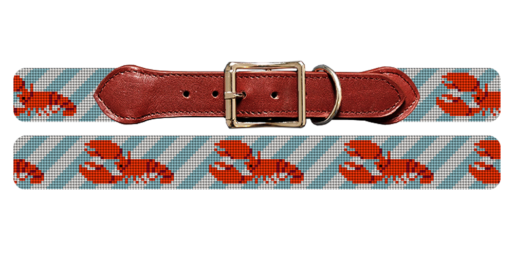 Lobster Needlepoint Dog Collar