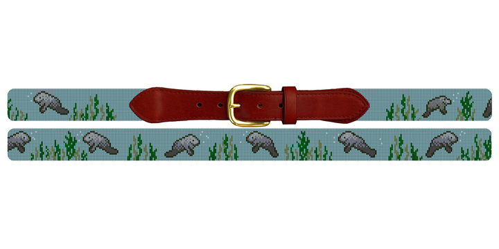 Manatee Needlepoint Belt