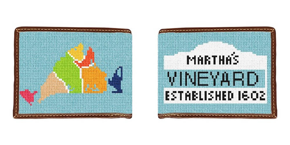 Martha's Vineyard Map Needlepoint Wallet