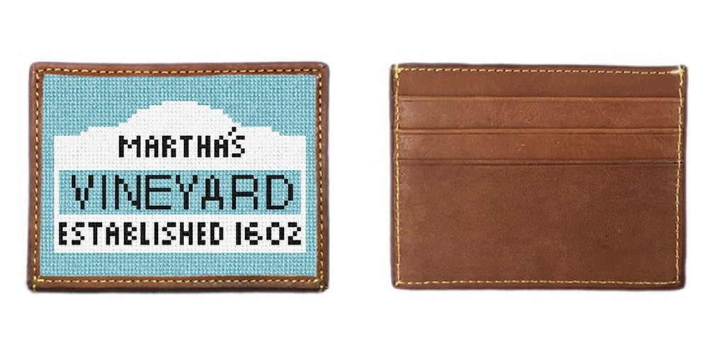 Martha's Vineyard Sign Needlepoint Card Wallet