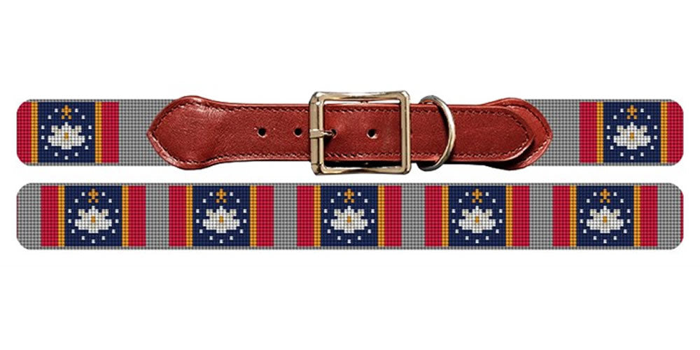 Mississippi Flag Needlepoint Dog Collar