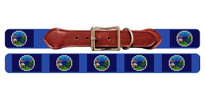 Nebraska Flag Needlepoint Dog Collar