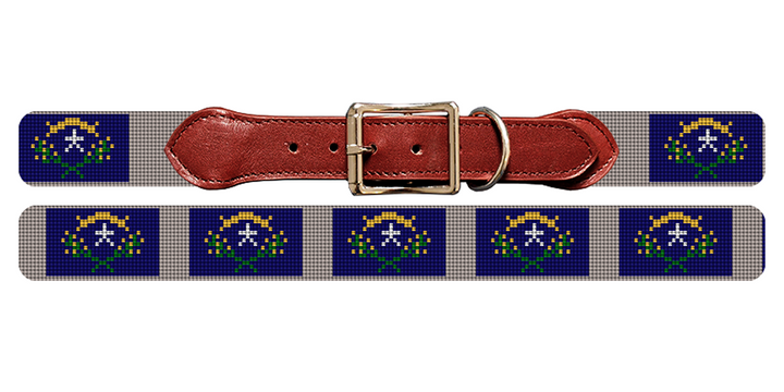 Nevada Flag Needlepoint Dog Collar