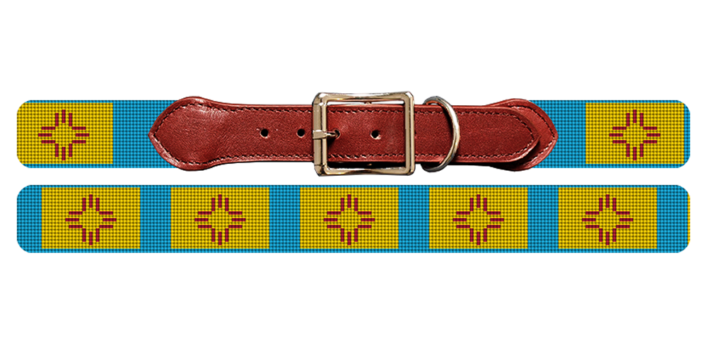 New Mexico Flag Needlepoint Dog Collar