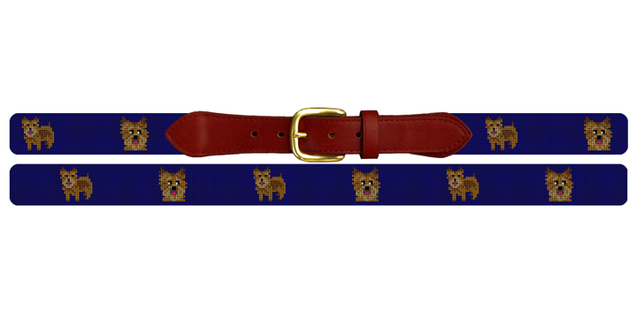 Norwich Terrier Needlepoint Belt